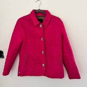 COACH Quilted CC Logo Pink Jacket Coat WOMENS S